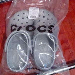 Silver sparkle Crocs